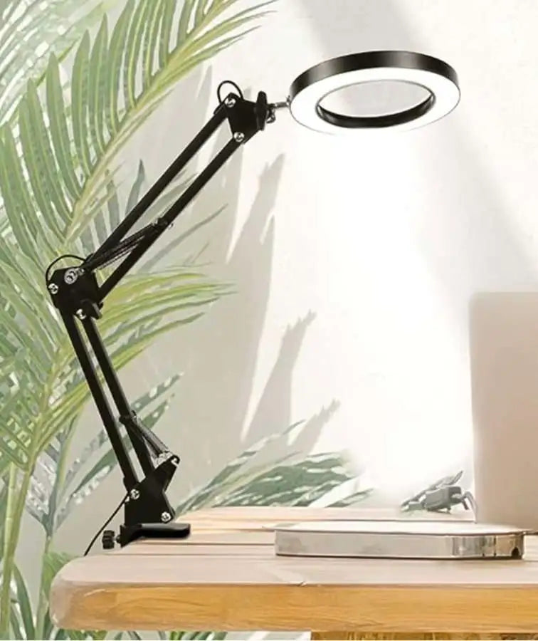 Lupa de Escritorio con Luz LED y Soporte Ajustable