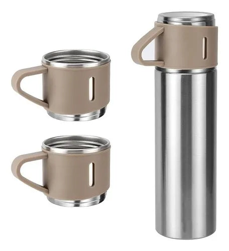 Termo Vacuum Metalizado 500 ml + 3 Tazas